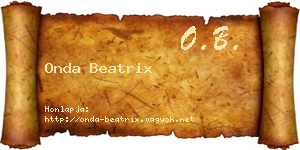 Onda Beatrix névjegykártya